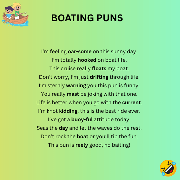 Funny Boating Puns  