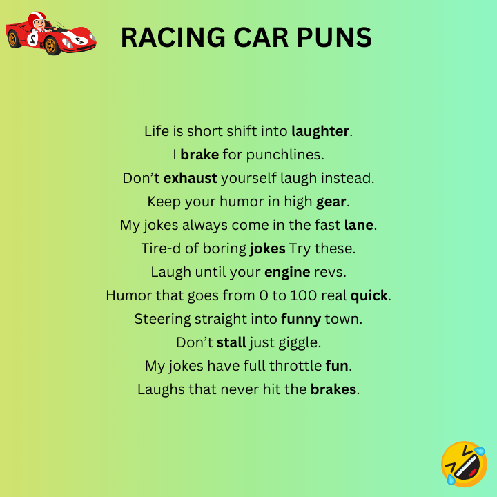 Racing Car Puns