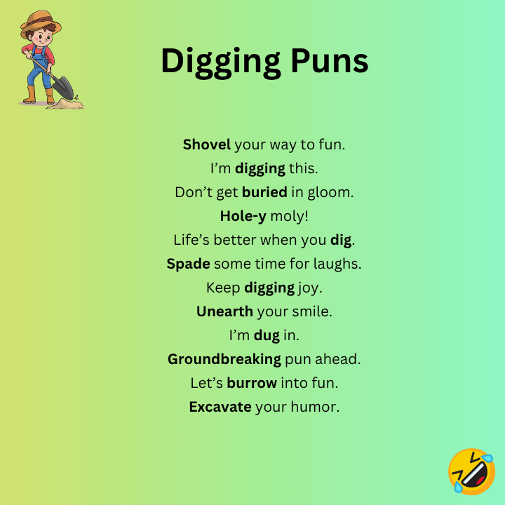 Short Digging Puns